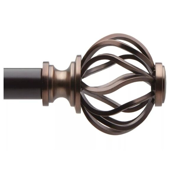 Loft by Umbra Oil Rubbed Bronze Cagio Expandable Curtain Rod 36" to 66" Lengths - Picture 2 of 6